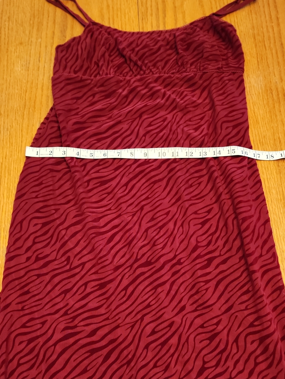 Madden NYC Women's Red Zebra-Print Velevet Slip Dress - Picture 11 of 16